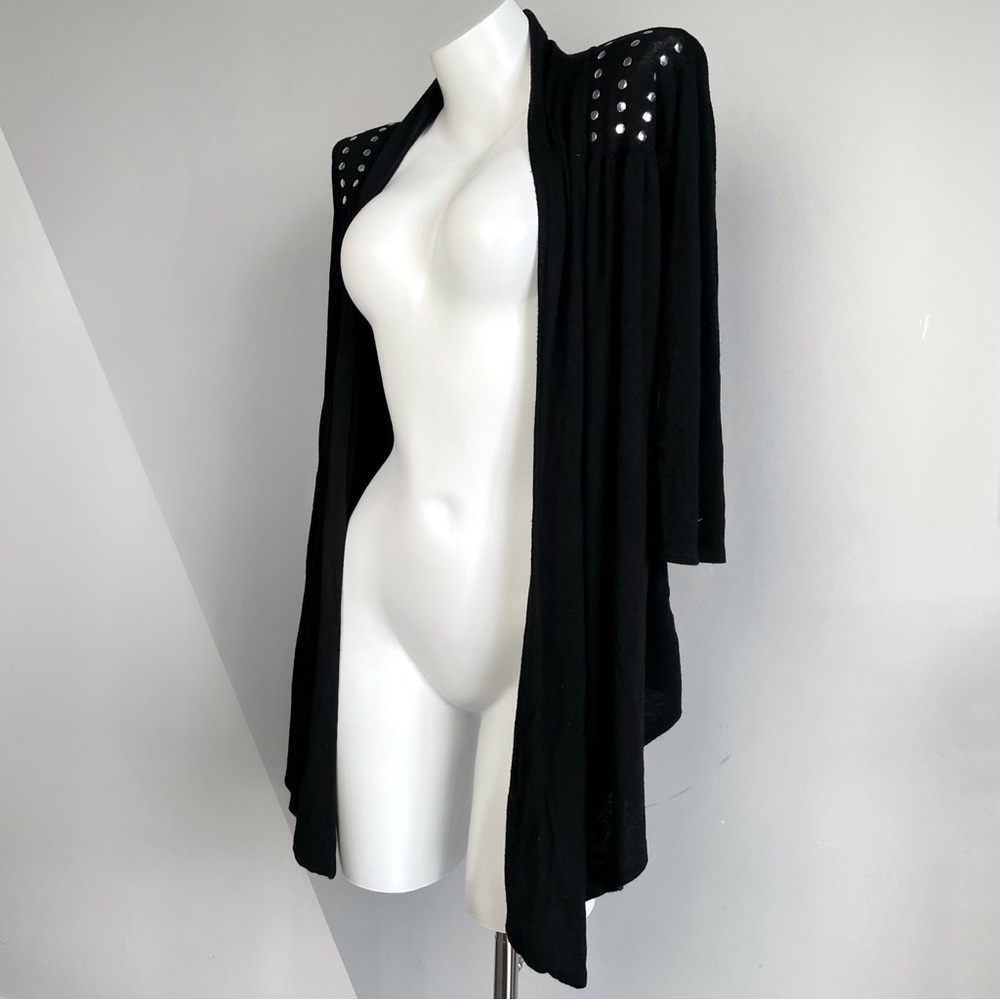 Black Punk Studded Shoulder Cardigan - Picture 4 of 4